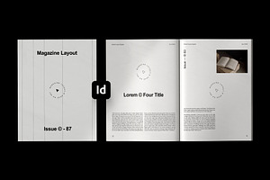 Minimalist Editorial Magazine Layout, a Magazine Template by Lunaria