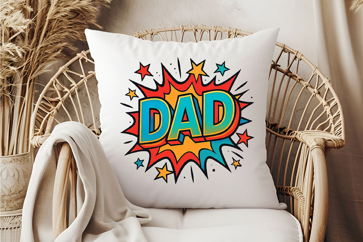 DAD Comic Style Sublimation PNG, an Illustration by DreamCafeArt (Photo 6 of 7)