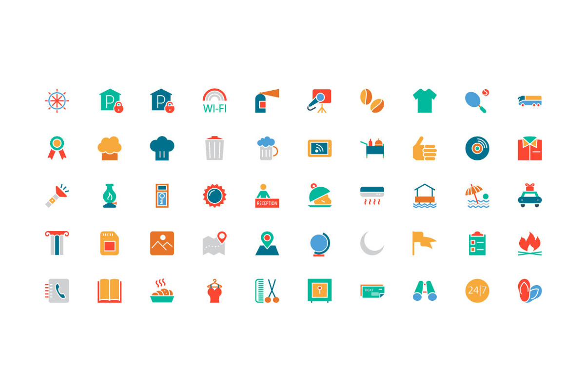 Hotel and Restaurant Colored Icons, a Solid Icon by Creative Stall (Photo 4 of 4)