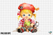 Baby Girl  Pirate Watercolor, an Illustration by Gemstone (Thumbnail 4 of 6)