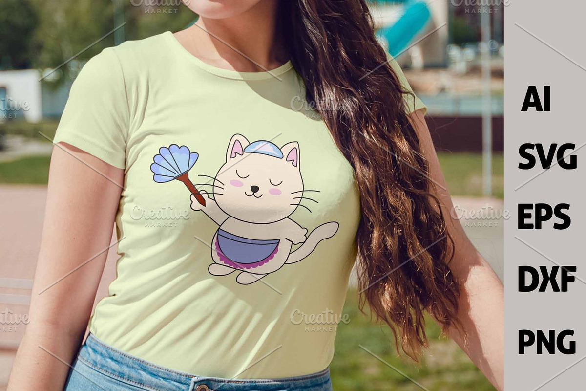 Funny Household Kawaii Cat Clipart, an Animal Illustration by ARTify Illustrations (Photo 5 of 9)