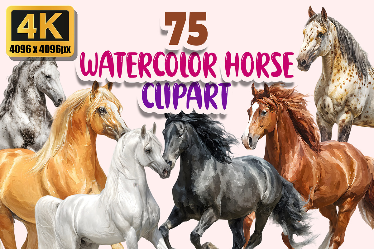 Horse Clipart PNG Bundle, a Graphic by M9 Design (Photo 1 of 11)