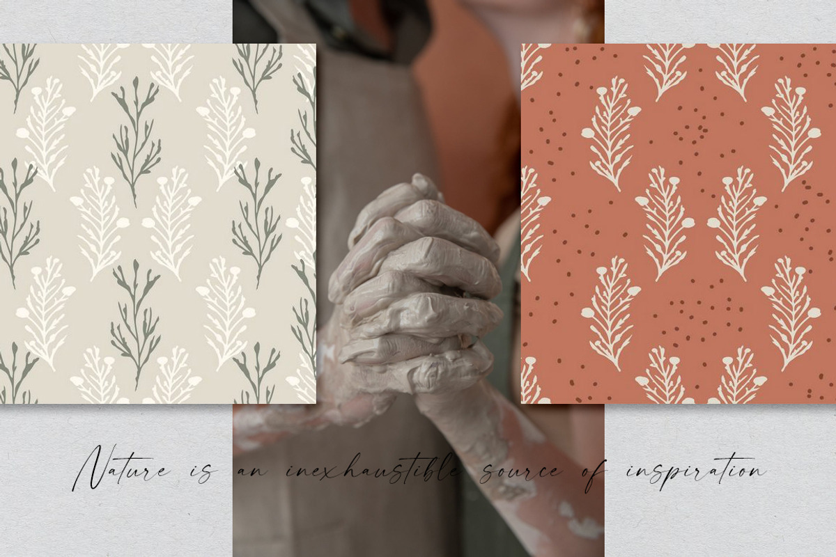 Terracotta and khaki - set patterns, a Pattern Graphic by Vasmila (Photo 9 of 10)