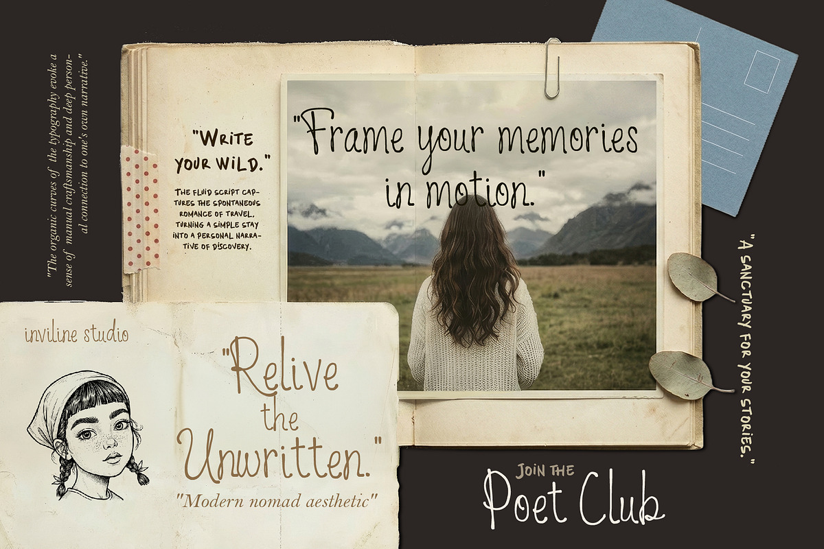 Poet Club - Warm Marker Script, a Script Font by Inviline.co (Photo 2 of 12)