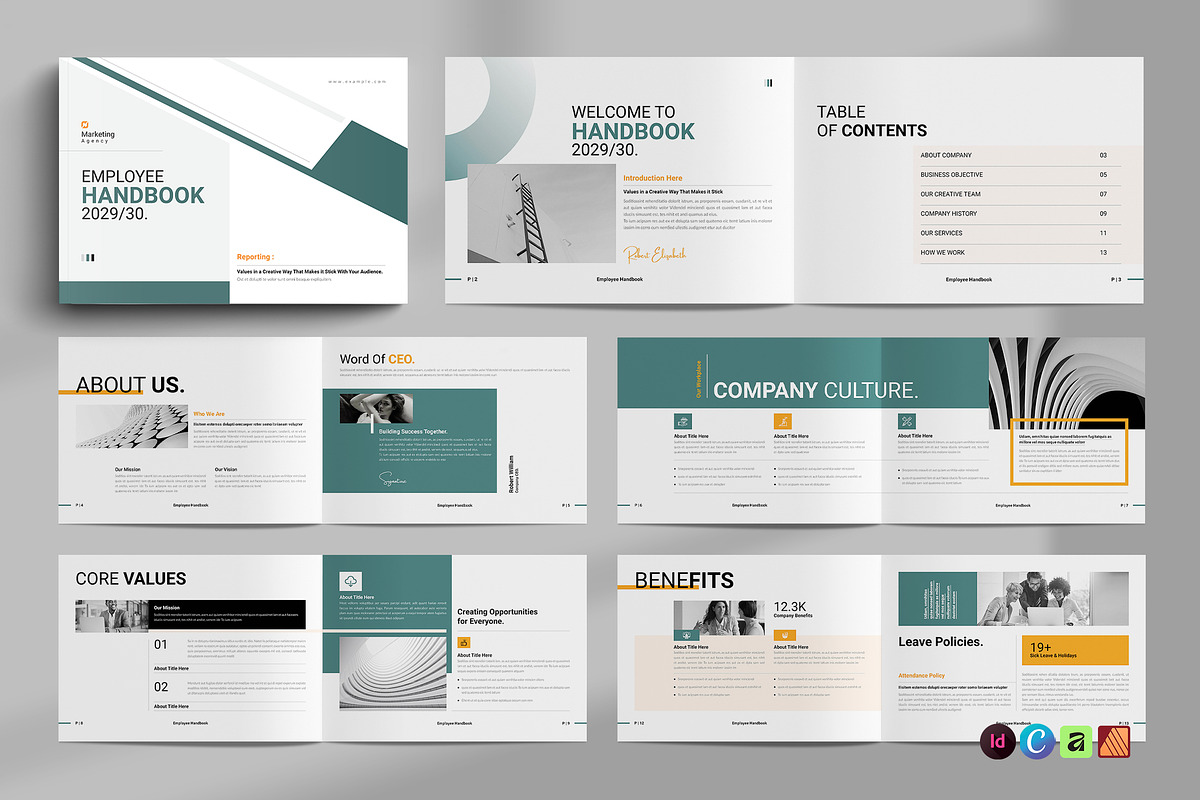 Employee Handbook Template Landscape, a Brochure Template by NorthPeak (Photo 1 of 11)