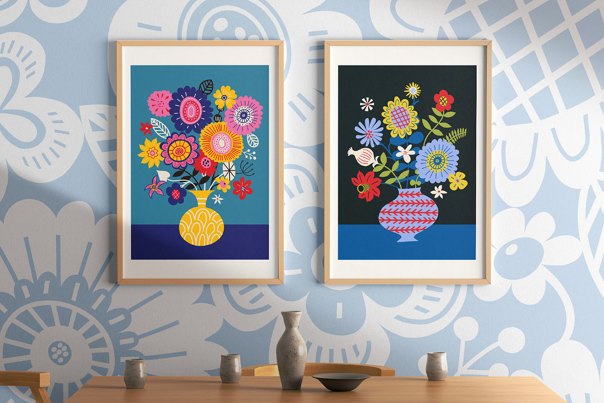 Folky Florals Patterns & Graphics, a Pattern Graphic by rouxsupplyco (Photo 2 of 13)