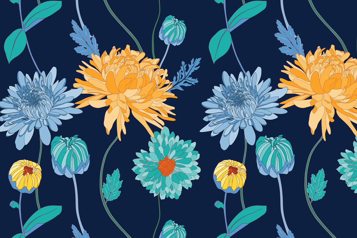Blue Vector Pattern Pack, a Pattern Graphic by Ania Illustration (Photo 2 of 9)