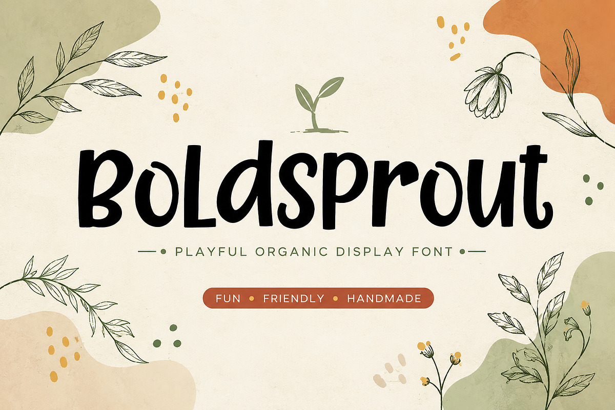 BoldSprout – Organic Display Font, a Script Font by Wow Magic (Photo 1 of 6)