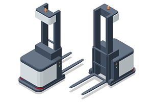 Isometric view of two autonomous, an Illustration by Golden Sikorka