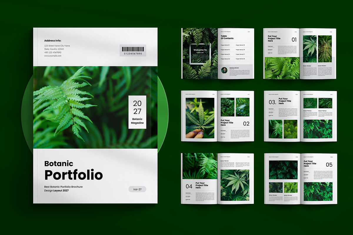 Botanic Portfolio Brochure Layout, a Magazine Template by Seeing-art (Photo 1 of 11)
