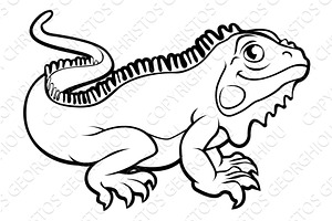 Iguana Lizard Animal Cartoon, an Animal Illustration by Christos Georghiou