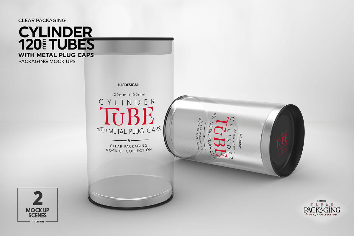 120mm Cylinder Tube Packaging Mockup, a Cups & Container Mockup by INCDesign (Photo 6 of 12)
