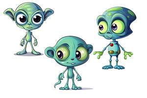 Cute Alien Clipart Bundle