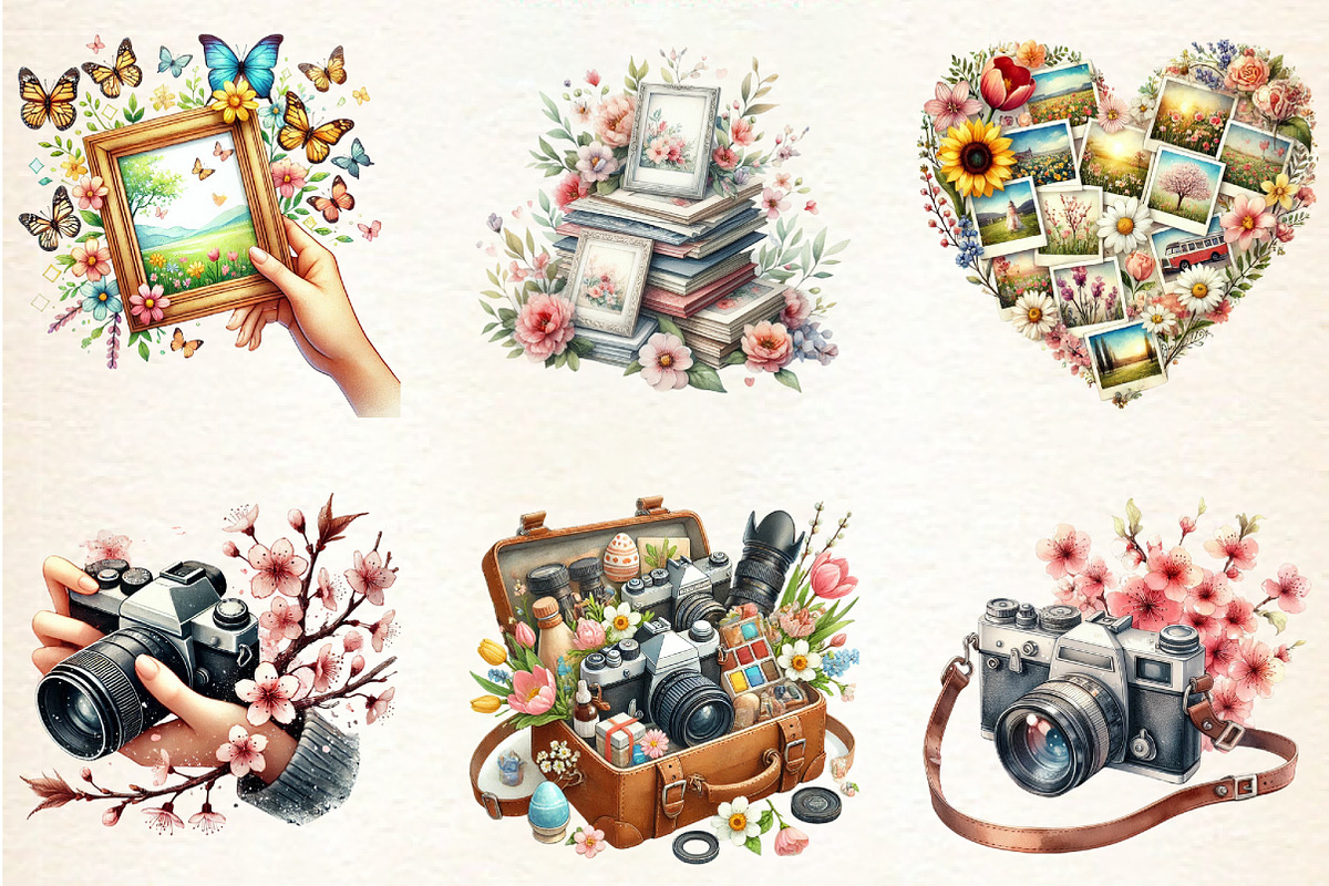 Spring Photography Clipart, a Seasonal Illustration by DreamArtGraphic (Photo 3 of 8)