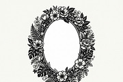 50 Elegant Floral Oval Mirror Frame, a Decorative Illustration by Amazin_art (Thumbnail 29 of 34)