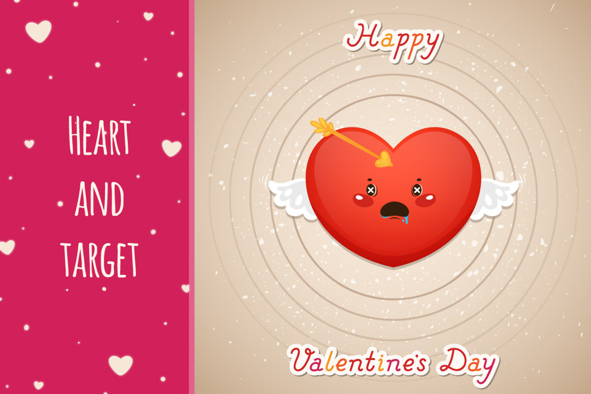 Valentines day, Heart and Target, an Illustration by nenochka