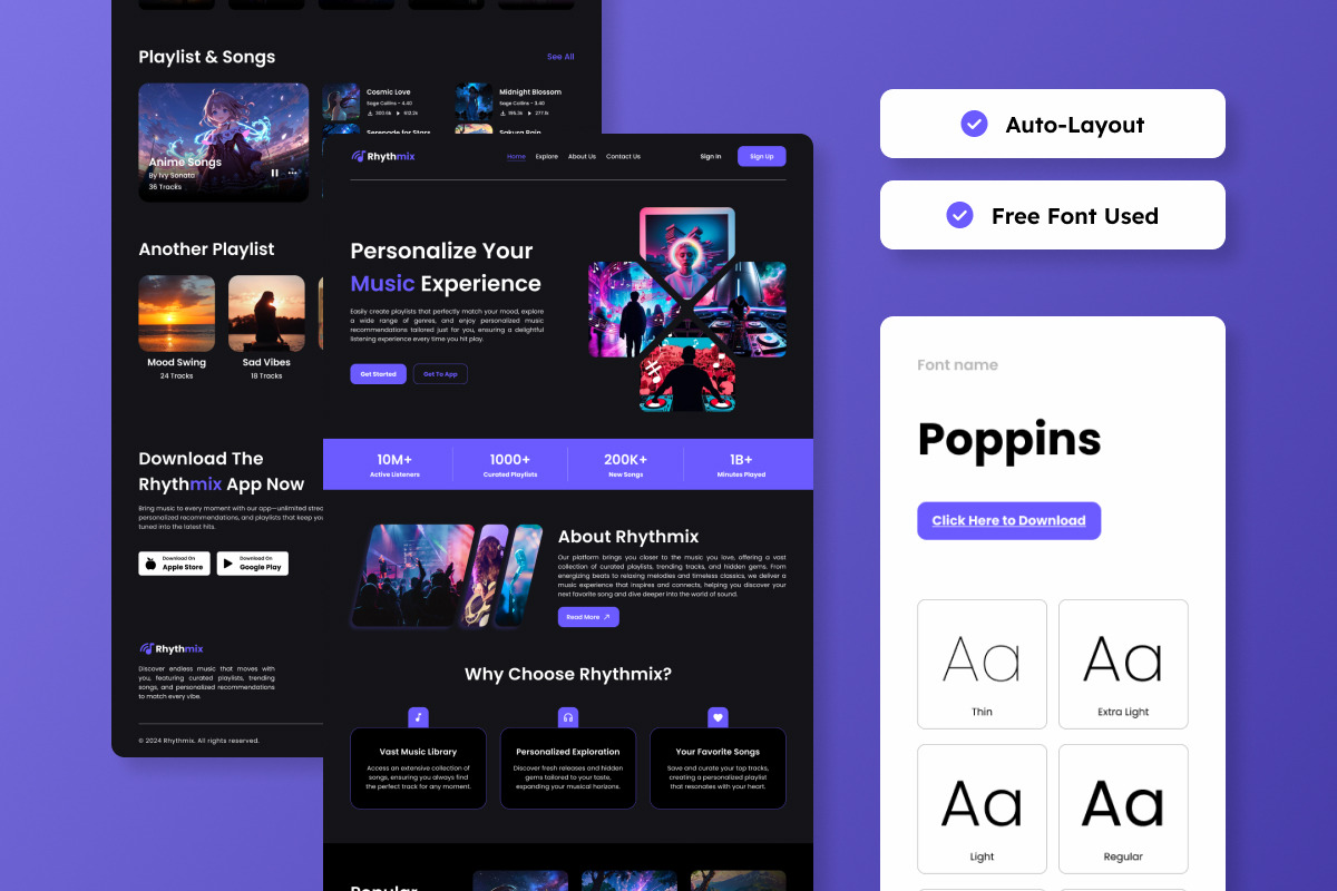 Rhythmix - Music Landing Page, a Landing Page Template by productype1 (Photo 3 of 5)