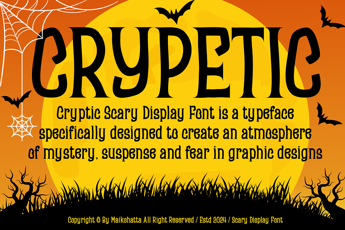 Crypetic - Scary Display Font, a Serif Font by MaikoHatta (Photo 7 of 7)