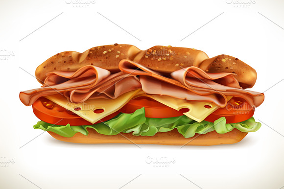 Sandwich With Meat And Cheese