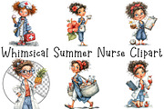 Whimsical Summer Nurse PNG Clipart, an Illustration by OK Design (Thumbnail 2 of 6)