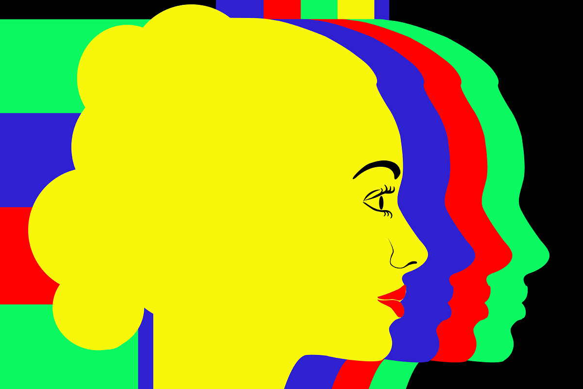 Silhouette of a Woman with Rainbow, a Background Graphic by Sharon Schwalbe (Photo 4 of 6)