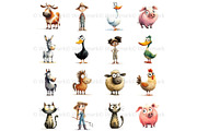 Quirky Farmhouse Clipart Bundle, an Animal Illustration by Nicole Branger Art (Thumbnail 7 of 20)