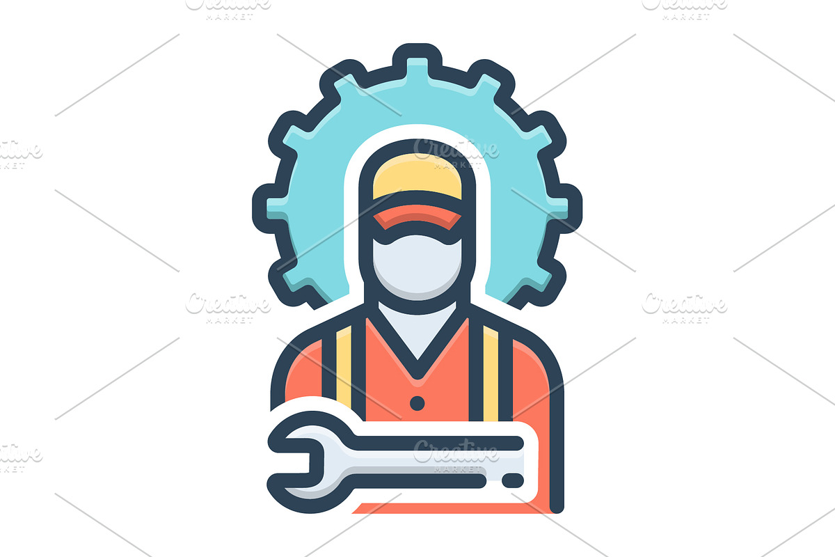 Technician worker color icon, a Duotone Icon by Creative priyanka