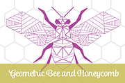 Geometric Bee and Honeycomb, a Graphic by sarahtypes (Thumbnail 1 of 3)