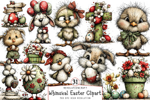 Whimsical Easter PNG Clipart, an Illustration by OK Design