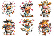 Quirky Valentine Funny Cow Clipart, an Illustration by Craft Nest (Thumbnail 5 of 10)
