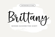 Brittany - Handwritten Script Font, a Script Font by Fokira (Thumbnail 1 of 8)