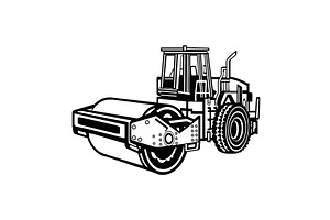 Detailed Asphalt Steam Roller -, an Illustration by Digital-Clipart