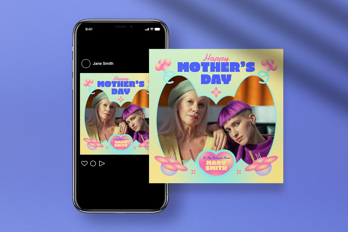 Pastel Y2K Mother's Day Photobooth, a Card Template by graphicook (Photo 4 of 4)