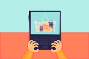 Online grocery shopping., a Food Illustration by Podis (Thumbnail 4 of 4)