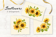 Sunflowers Watercolor Collection, an Illustration by Dervik Art Store (Thumbnail 4 of 8)