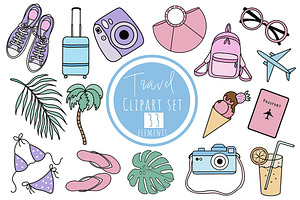 Travel Clipart Set