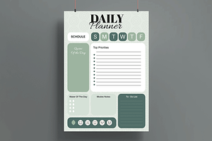 Daily Planner Template, a Stationery Template by MightyDesign