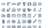 Bundles Seafood Market Outline Icons, an Outline Icon by adenpinkstore (Thumbnail 2 of 6)