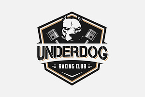 Strong Pitbul Dog Racing Logo