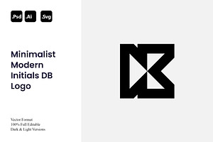 Minimalist Modern Initials DB Logo, a Branding & Logo Template by Luxury Logos