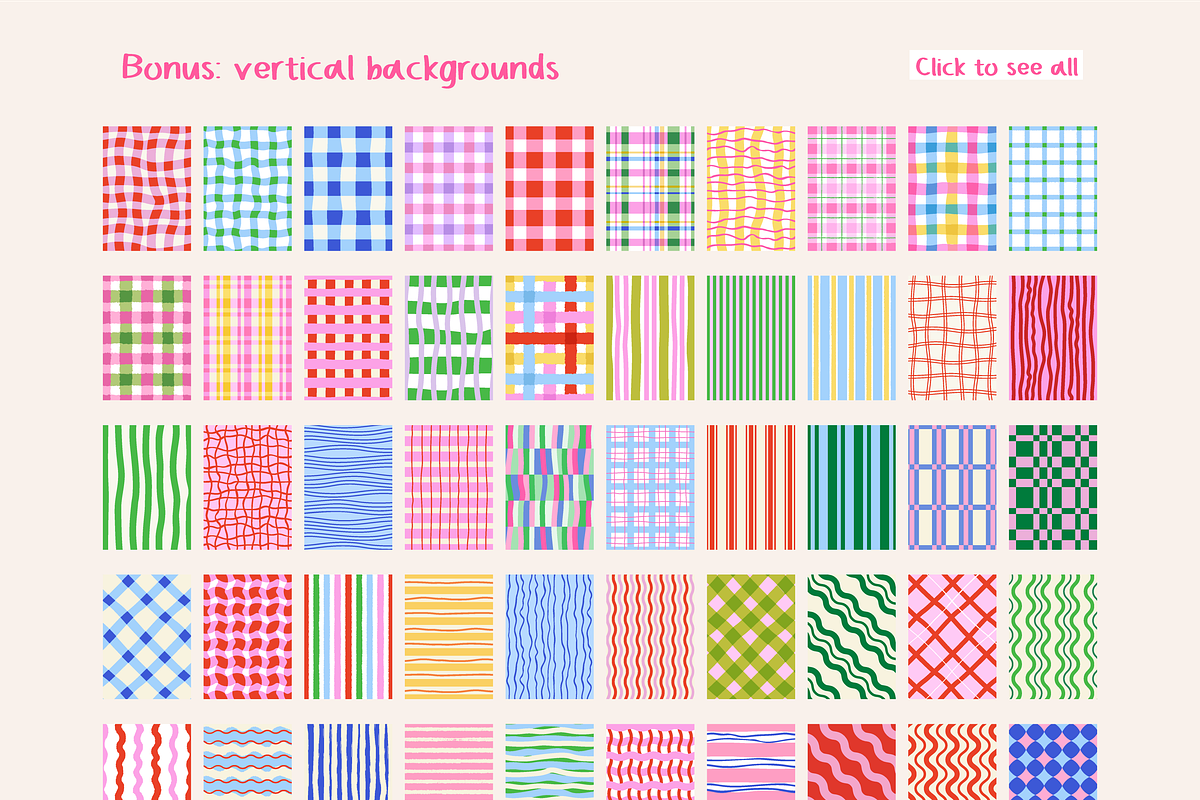 Funky Stripes & Checks Patterns, a Pattern Graphic by Felizabeth Design