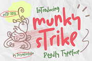 Munky Strike – Doodly Typeface Font, a Handwritten Font by Bayuktx (Thumbnail 1 of 10)