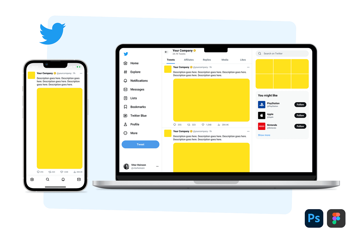 Social Media Branding Kit PSD Figma, a Social Media Template by Vitor Heinzen (Photo 29 of 33)
