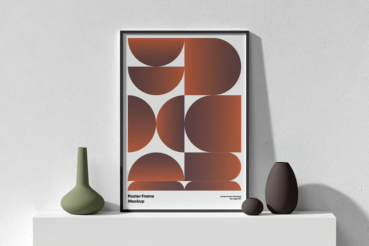 Poster Frame Mock-up, an Advertising Mockup by zippypixelstudio (Photo 12 of 16)