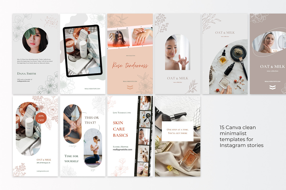 Beauty Instagram Canva templates, a Social Media Template by helgascandinavus (Photo 3 of 4)