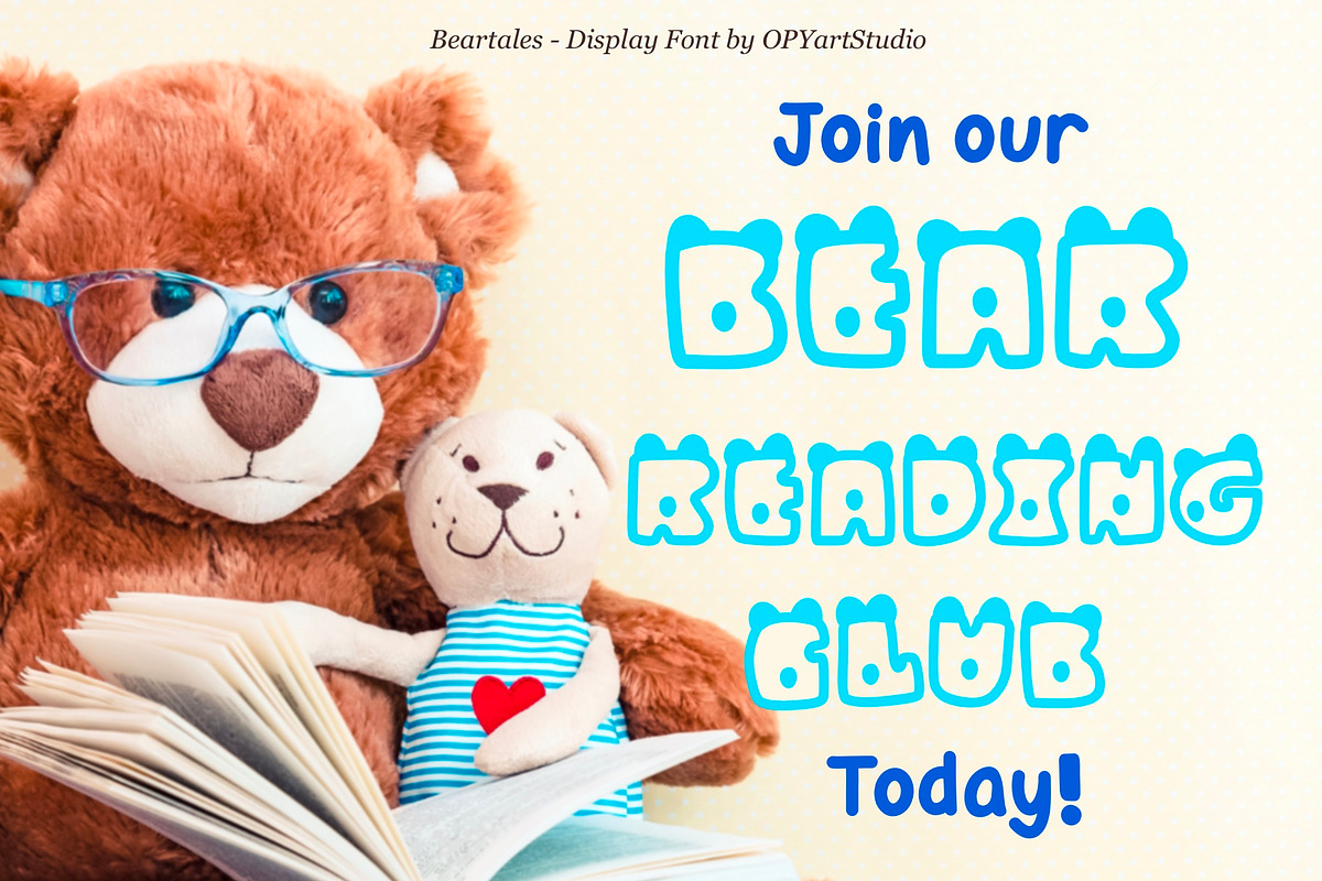 Bear Tales - Fun Kids Display Font, a Font by OPY ArtStudio (Photo 5 of 6)