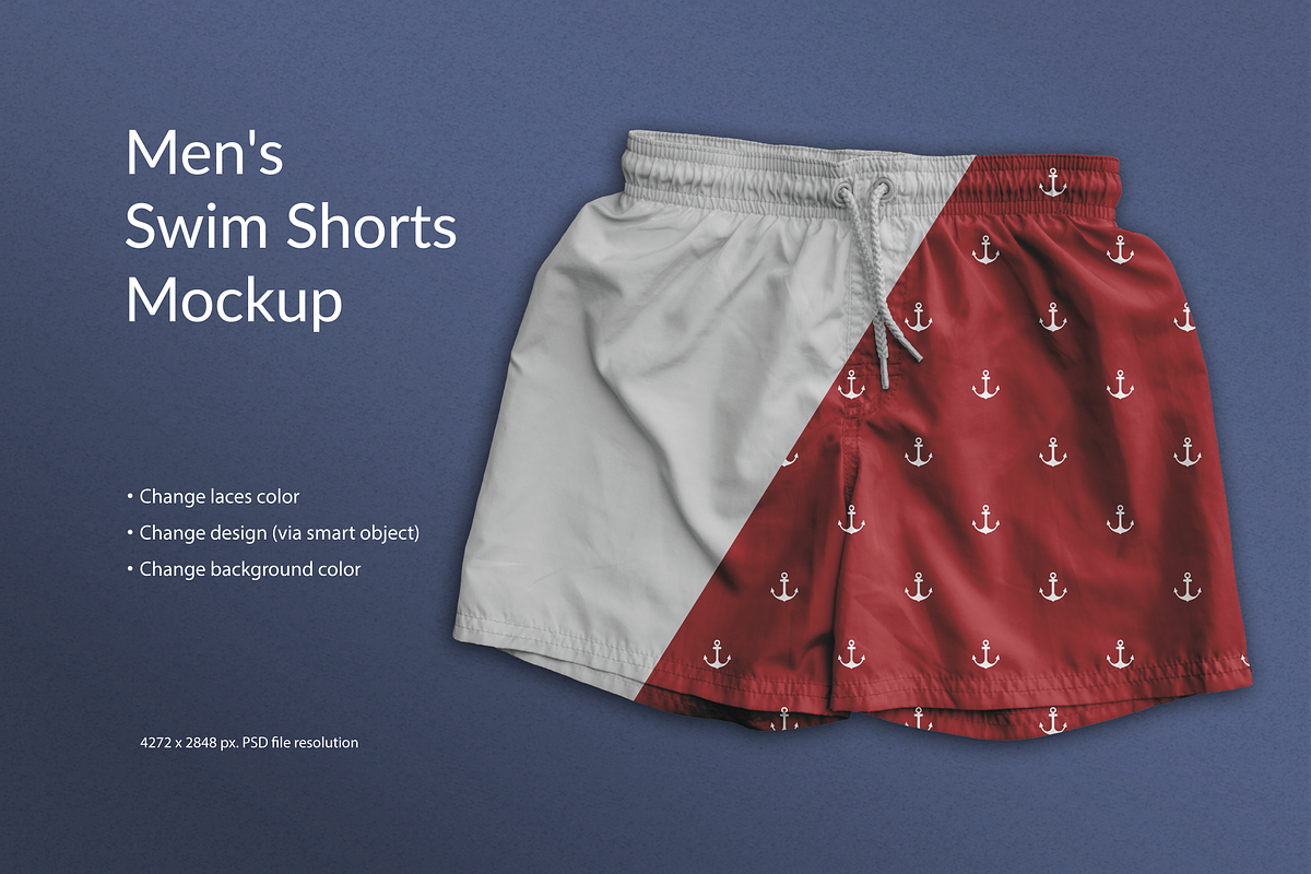 Men's Swimming Shorts Mockup, an Apparel Mockup by Lemon Workshop (Photo 1 of 3)