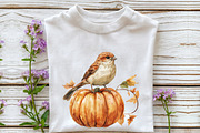 Autumn Sparrows Bird Clipart, an Illustration by Rose Art (Thumbnail 4 of 7)