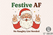 Retro Santa Christmas PNG, an Illustration by Designking (Thumbnail 1 of 4)