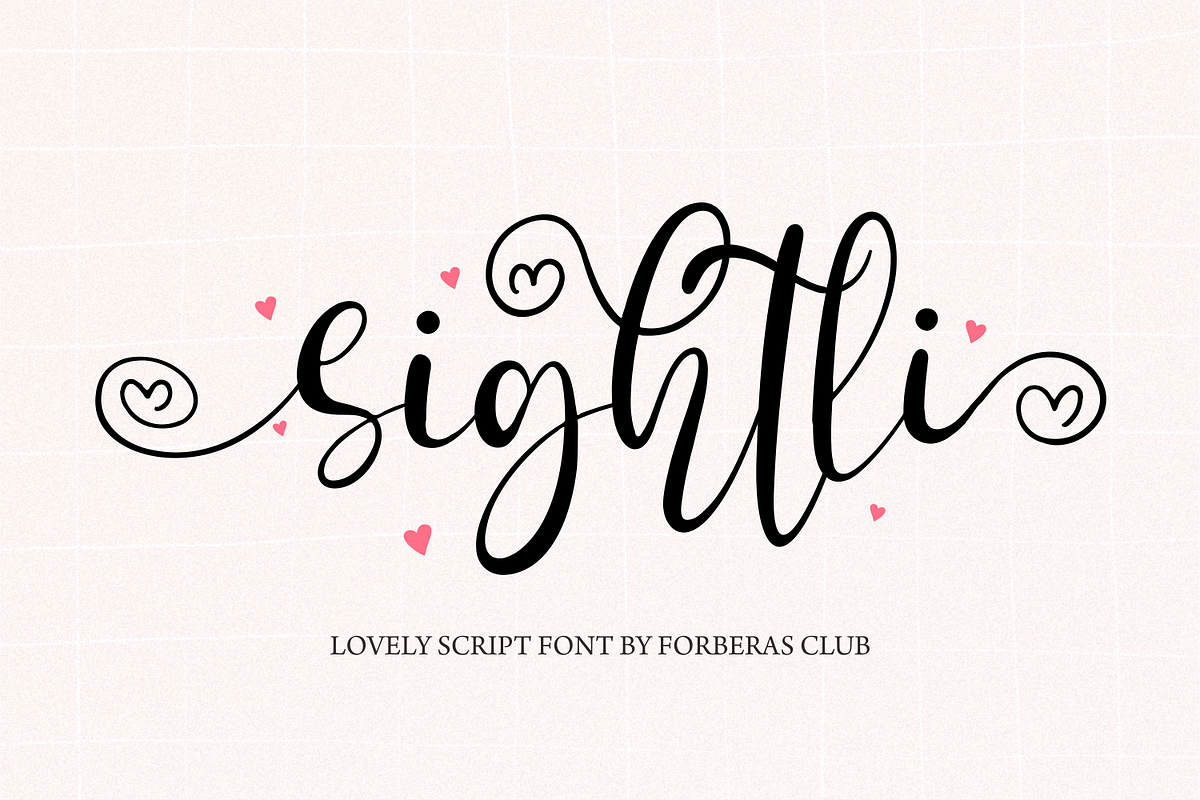 Sightli | Script Handwritten Font, a Script Font by Forberas Club (Photo 1 of 11)